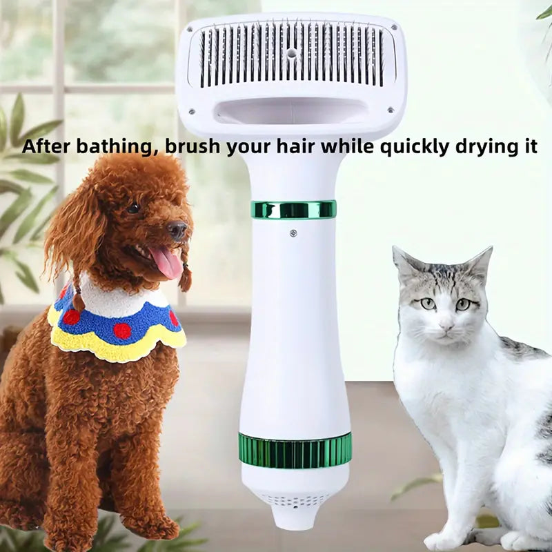2-in-1 Portable Pet Grooming Dryer Brush
