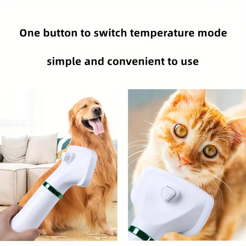 2-in-1 Portable Pet Grooming Dryer Brush