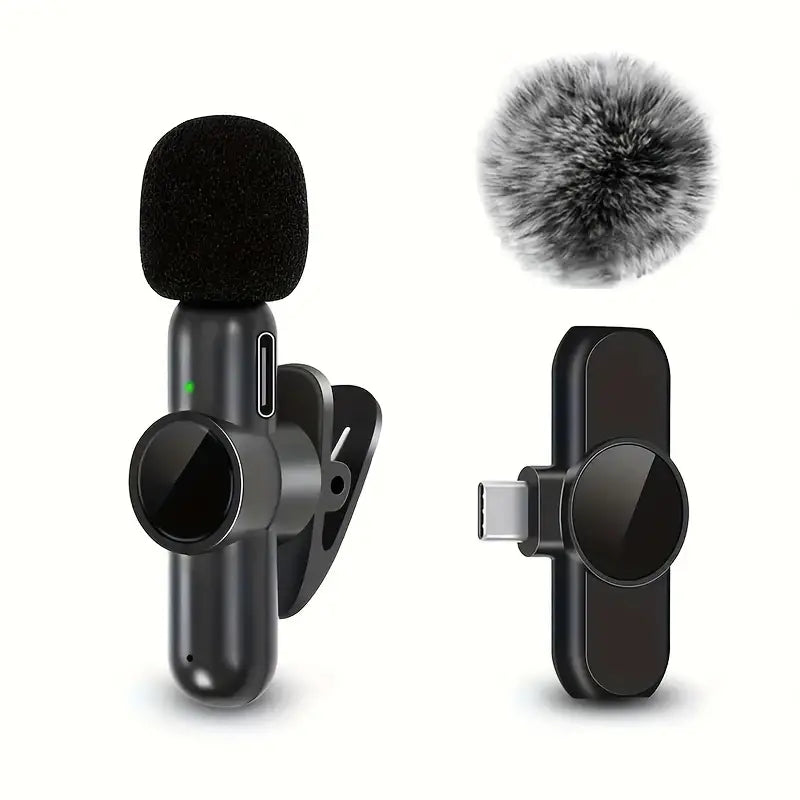 Wireless Microphone Set with Noise Cancellation for Type-C Smartphones