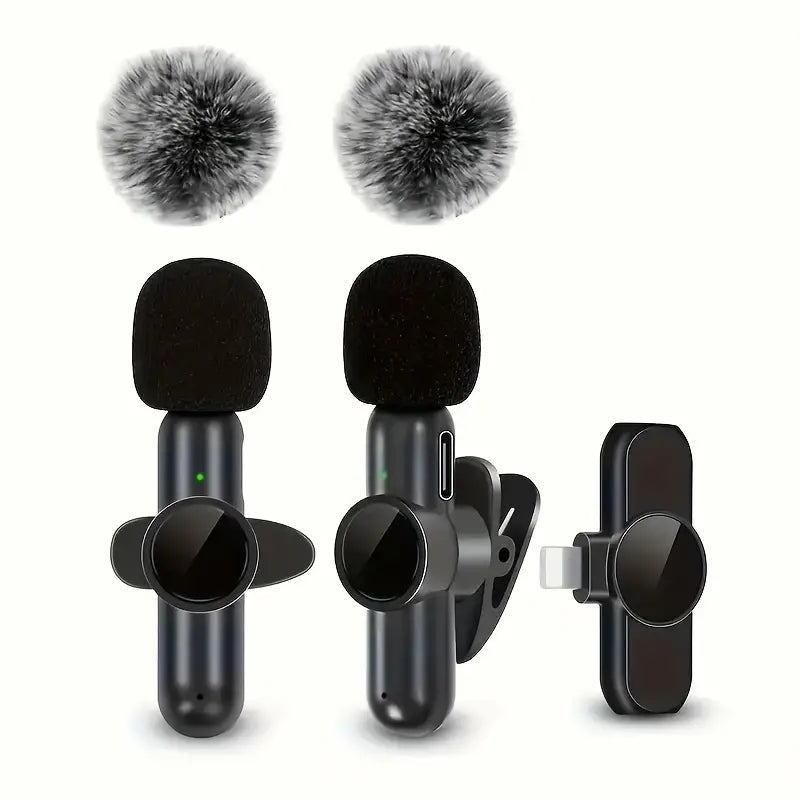 Wireless Microphone Set with Noise Cancellation for Type-C Smartphones