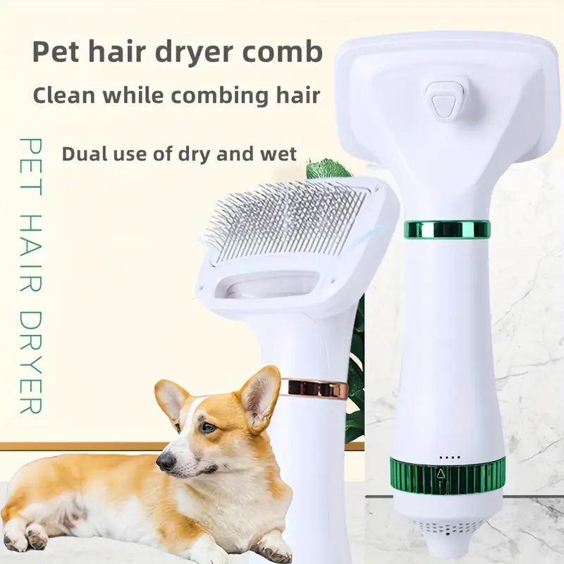 2-in-1 Portable Pet Grooming Dryer Brush